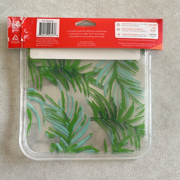 Full Circle Ziptuck set of 2 reusable sandwich bags palm design - Picture 7 of 7